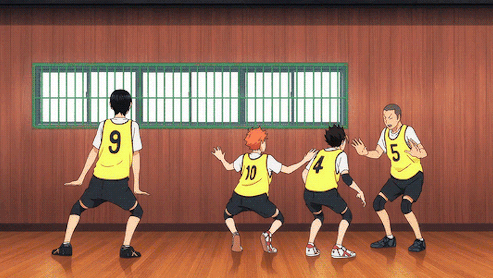 O Karasuno se divertindo no treinamento