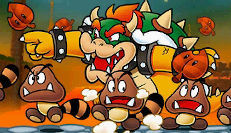 Bowser e seus lacaios Goombas