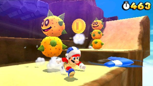 Mario usando a flor bumerangue