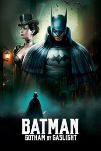 Capa da animação: Batman: Gotham sobre a lujz do lampião