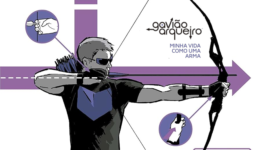 Capa da Review e do quadrinho Gavião Arqueiro: minha vida como uma arma.