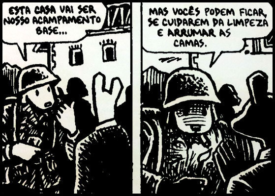 Os soldados cachorros que representam os americanos em MAUS