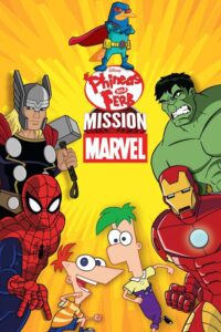 Capa da animação da Marvel Comics: Phineas e Ferb: Missão Marvel