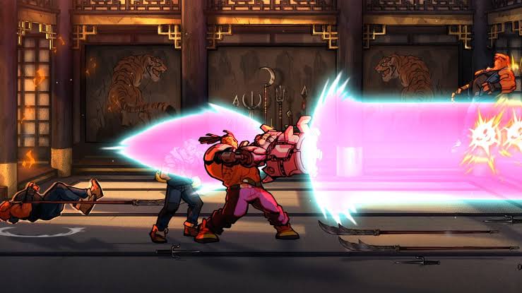 Floyd usando um golpe especial em Streets of Rage 4
