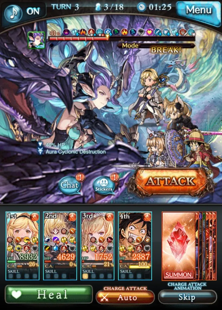 Gameplay do game Granblue Fantasy