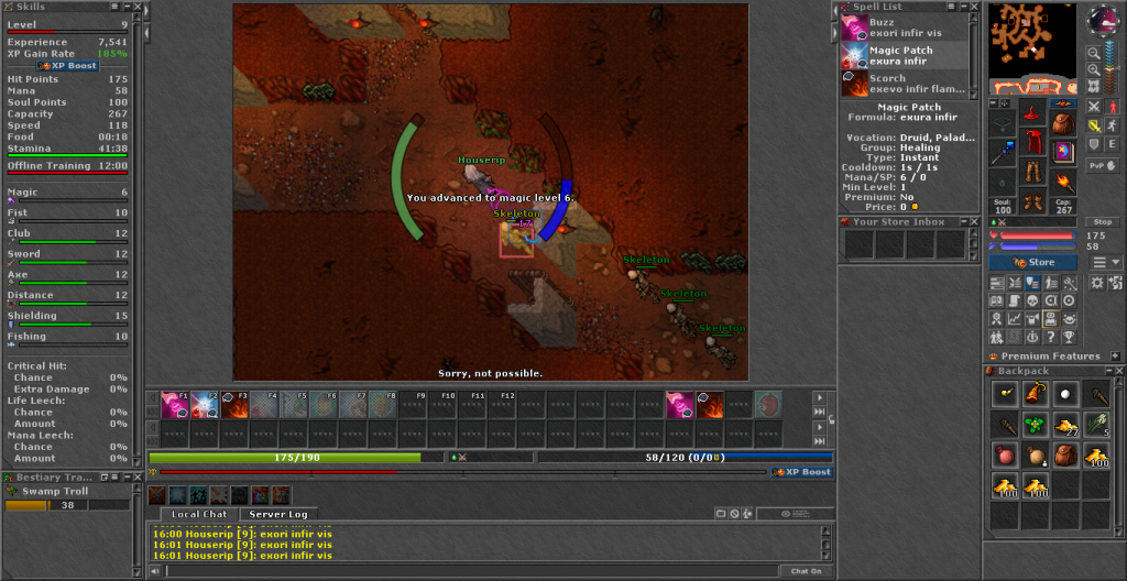 Print com um sorcerer dentro do Tibia