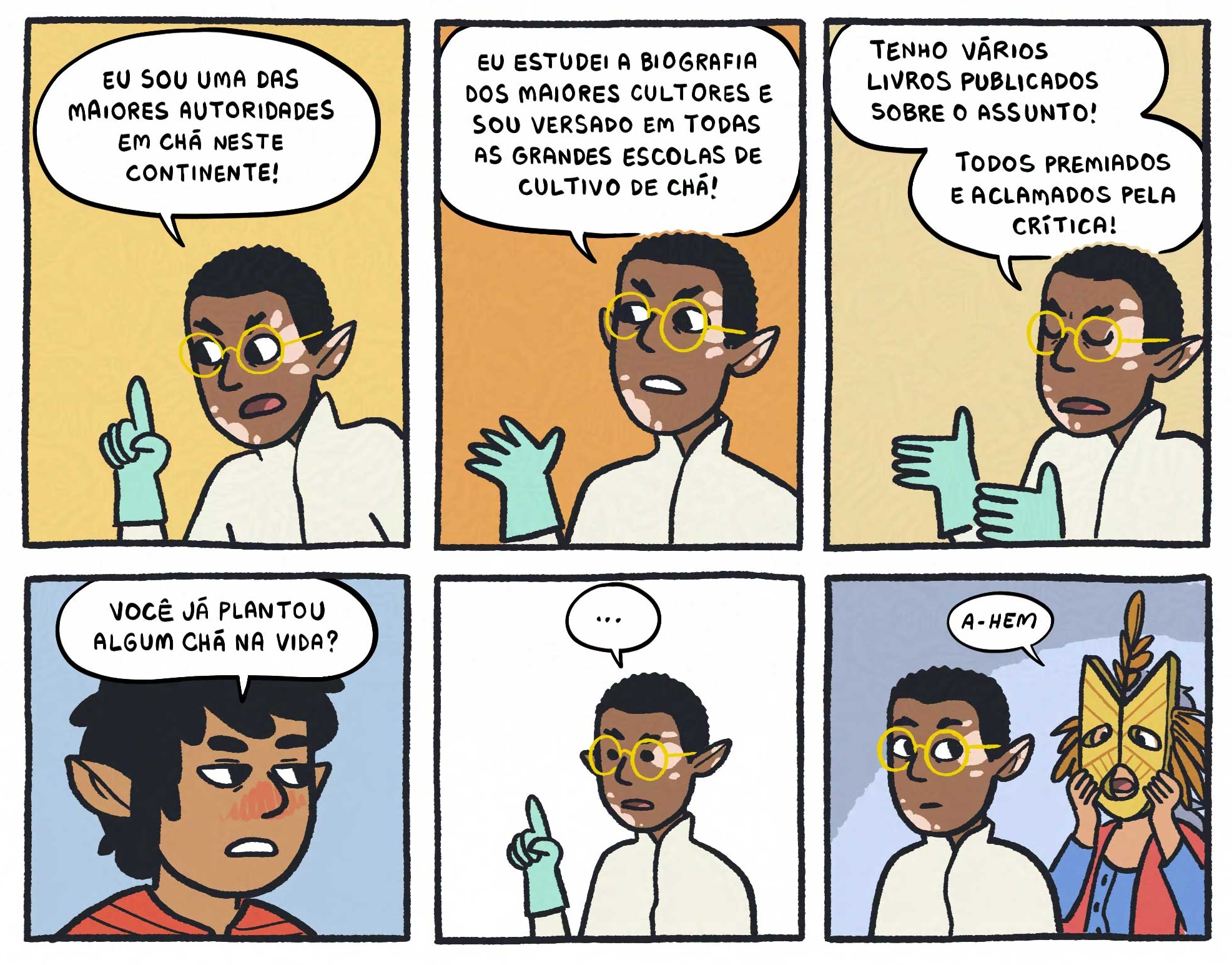 Doutor dando carteirada em Martin falando que já estudou e publicou livros sobre chá.